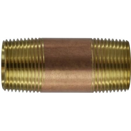 Midland Industries 1 X 6 RED BRASS NIPPLE 40109